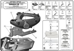 KAPPA STELAŻ KUFRA CENTRALNEGO YAMAHA FJR 1300 (06-15) ( Z PŁYTĄ MONOKEY )