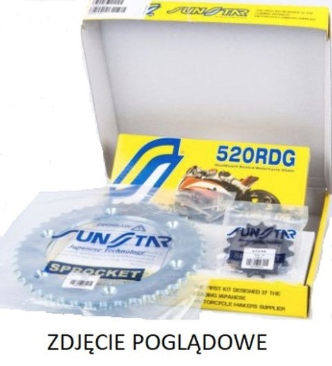 SUNSTAR ZESTAW NAPĘDOWY BMW F 650/ST 94-04, APRILIA PEGASO 650 97-00 STANDARD (16/47/110) (DO 750CC) (SUN38616/SUN1-3637-47/SS52