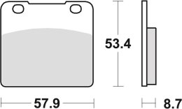 TRW LUCAS KLOCKI HAMULCOWE KH103 ORGANIC SUZUKI VS 1400 87-03, GSXF 1100 88-92, VS 800 92-03, VS 600 94-97, YAMAHA SRX 250 85-87