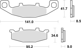 TRW LUCAS KLOCKI HAMULCOWE KH129 ORGANIC KAWASAKI ZL 600 95-97, ZZR 600 / 1100 90-92, ZR 750 91-99, GPZ 900 90-94, GTR 1000 94-0