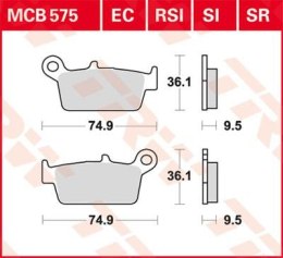 TRW LUCAS KLOCKI HAMULCOWE KH131 SINTER OFFROAD HONDA CRF 230 08-10, XR 250 88-97, XR 600 91-99, YAMAHA WR 125 98-07, TYŁ