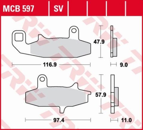 TRW LUCAS KLOCKI HAMULCOWE KH147 ORGANIC SUZUKI DR 650 90-96, DR 750 88-89, DR 800 88-91, PRZÓD (PROMOCJA)