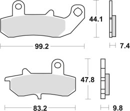 TRW LUCAS KLOCKI HAMULCOWE KH157 ORGANIC SUZUKI RGV 250 93-95, DR 600 / 650 89-96, DR 750 '89, DR 800 90-91, TYŁ