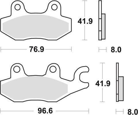 TRW LUCAS KLOCKI HAMULCOWE KH165 ORGANIC HONDA NSR 50 93-96 CB 125F 14-16, KAWASAKI EX 250 07-17, KLF 300 89-07, SUZUKI DR 250 8