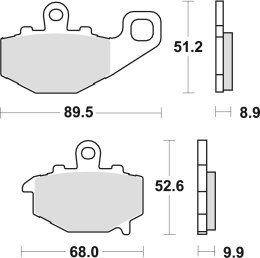 TRW LUCAS KLOCKI HAMULCOWE KH192 ORGANIC KAWASAKI ZX6R 600 94-16, ZX6R 636 02-06, ER6 06-16, VERSYS 650 07-14, Z 750 04-06, ZX9R