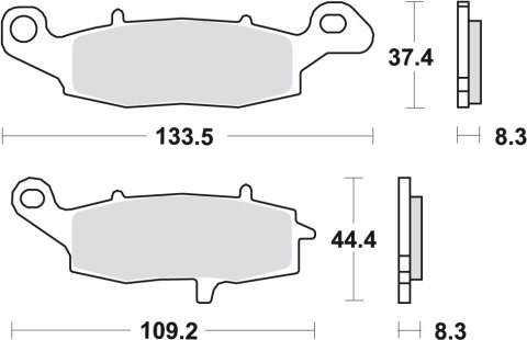 TRW LUCAS KLOCKI HAMULCOWE KH229 SINTER STREET KAWASAKI ER5 01-06, ER6 06-16, VERSYS 650 07-09, KLR 650 95-04, Z 750 04-06, ZR7 