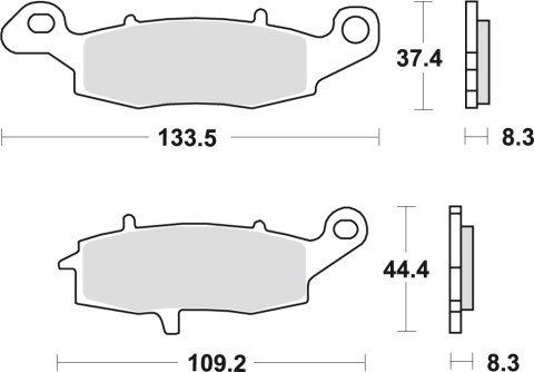 TRW LUCAS KLOCKI HAMULCOWE KH231 ORGANIC KAWASAKI ER6 06-16, VERSYS 650 07-14, Z 750, 04-06, ZR7 99-04, W 800 '11-, GPZ 1100 95-