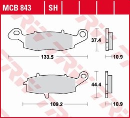 TRW LUCAS KLOCKI HAMULCOWE KH231/2 SINTER STREET KAWASAKI VN 900 06-17, VN 1500 98-03, VN 1600 03-08, VN 1700 09-17, VN 2000 04-