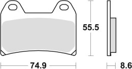 TRW LUCAS KLOCKI HAMULCOWE KH244 SINTER APRILIA PEGASO 650 05-10, BMW F 800 GT / R / S / ST 08-16, KTM 790 ADV 19-, 1090 ADV 17-