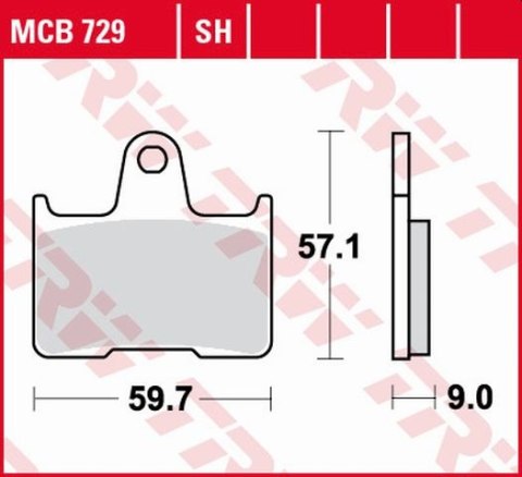 TRW LUCAS KLOCKI HAMULCOWE KH254 ORGANIC SUZUKI GSXR 600 04-05, GSF 650 05-06, GSXR 750 04-05, GSX 1400 01-07, TYŁ