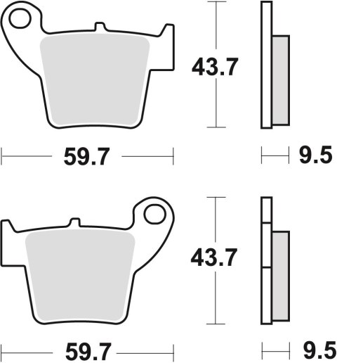 TRW LUCAS KLOCKI HAMULCOWE KH346 SINTER OFFROAD HONDA CRF 250 04-, CRF 450 02-, TYŁ