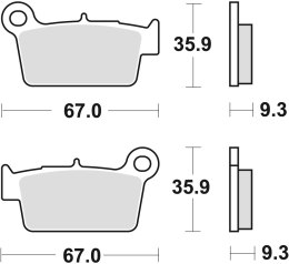 TRW LUCAS KLOCKI HAMULCOWE KH367 SINTER OFFROAD (WYCZYNOWE) KAWASAKI KXF 250 04-, KLX 450 07-, KXF 450 04-, KXE 450 10-, SUZUKI 