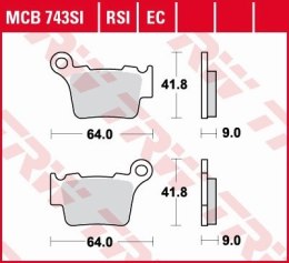 TRW LUCAS KLOCKI HAMULCOWE KH368 ORGANIC BMW G 450 X / SMR 08-11, KTM EXC / SX 125 04-16, EXC / SX 250 03-17, EXC 300 04-, EXC 3