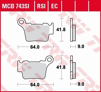 TRW LUCAS KLOCKI HAMULCOWE KH368 ORGANIC BMW G 450 X / SMR 08-11, KTM EXC / SX 125 04-16, EXC / SX 250 03-17, EXC 300 04-, EXC 3