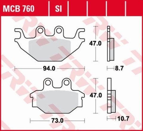 TRW LUCAS KLOCKI HAMULCOWE KH377 ORGANIC YAMAHA MT 125 14-, YZF 125 08-18, TYŁ