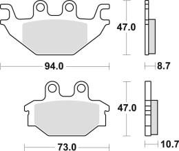 TRW LUCAS KLOCKI HAMULCOWE KH377 SINTER OFFROAD CAN-AM DS 250 08-15, KAWASAKI KVF 300 13-, PRZÓD/TYŁ