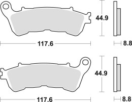 TRW LUCAS KLOCKI HAMULCOWE KH388 SINTER STREET HONDA CBF 500 04-08, CBF 600 04-15, NT 700 V 06-13, XL 700 V 08-13, XL 1000 V 04-