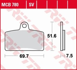 TRW LUCAS KLOCKI HAMULCOWE KH399 ORGANIC APRILIA RS4 50 11-, RS4 125 11-, TUONO 125 17-, PRZÓD