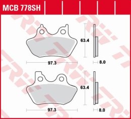 TRW LUCAS KLOCKI HAMULCOWE KH400 SINTER STREET XL 883 99-03, XL 1200 00-03, FLHRI / FLSTC / FXD 1450 99-07, FLHRC / FLHX / FXDL 