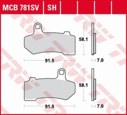 TRW LUCAS KLOCKI HAMULCOWE KH409 SINTER STREET HARLEY-DAVIDSON 1130 / 1250 / 1584 / 1690 / 1750 / 1800 / 1870 / 1923 06-21,TYŁ