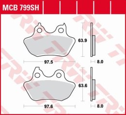 TRW LUCAS KLOCKI HAMULCOWE KH434 SINTER STREET HARLEY DAVIDSON 1450 / 1584 / 1800 06-10, TYŁ