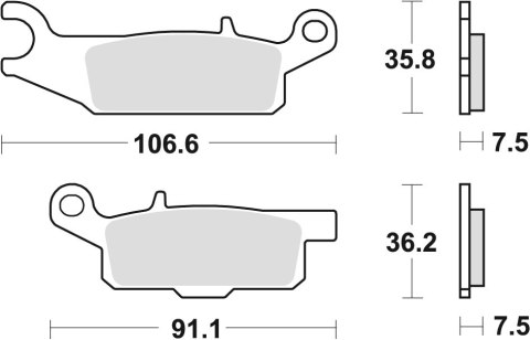 TRW LUCAS KLOCKI HAMULCOWE KH444 SINTER OFFROAD YAMAHA RAPTOR YFM 250 08-20, GRIZZLY YFM 550 09-20, GRIZZLY YFM 700 07-20, PRAWY