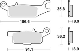 TRW LUCAS KLOCKI HAMULCOWE KH445 SINTER OFFROAD YAMAHA GRIZZLY YFM 550 09-20, GRIZZLY YFM 700 07-20, TYŁ