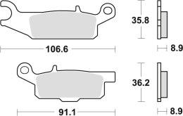 TRW LUCAS KLOCKI HAMULCOWE KH446 SINTER OFFROAD YAMAHA YFM 550 GRIZZLY 09-, YFM 700 GRIZZLY 07-, TYŁ