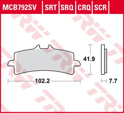 TRW LUCAS KLOCKI HAMULCOWE KH447 SINTER STREET APRILIA RSV4 09-, DUCATI V4 PANIGALE 18-, PANIGALE 1299 15-, KAWASAKI H2 15-, ZX1