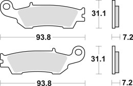 TRW LUCAS KLOCKI HAMULCOWE KH450 SINTER OFFROAD YAMAHA YZ 125 08-, WR 250 15-, YZ 250 07-, WR 450 16-, YZ 450 08-, PRZÓD