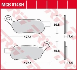 TRW LUCAS KLOCKI HAMULCOWE KH458 SINTER STREET HARLEY-DAVIDSON 1584 / 1690 / 1750 / 1800 08-, TYŁ