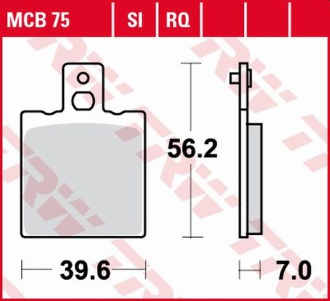 TRW LUCAS KLOCKI HAMULCOWE KH47 ORGANIC APRILIA AF-1 / ET 50 87-90, AF-1 125 88-92, RS 250 95-02, YAMAHA SZR 660 95-98, TYŁ