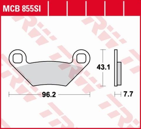 TRW LUCAS KLOCKI HAMULCOWE KH475 SINTER OFFROAD POLARIS SPORTSMAN 500 08-, SPORTSMAN 850 15-, FOREST / SCRAMBLER 1000 15-, PRZÓD