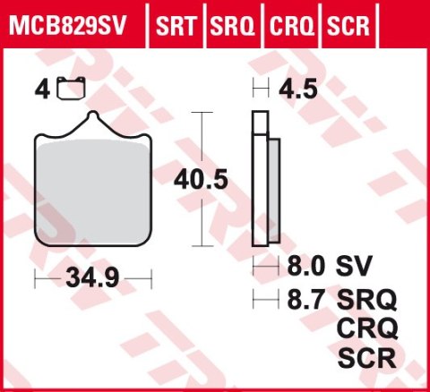 TRW LUCAS KLOCKI HAMULCOWE KH499/4 SINTER STREET BMW S 1000 RR 09-, PRZÓD