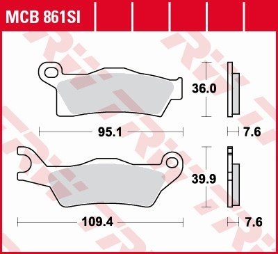 TRW LUCAS KLOCKI HAMULCOWE KH617 SINTER OFFROAD CAN-AM OUTLANDER 800 / 1000 12-, RENEGADE 1000 12-, PRAWY PRZÓD