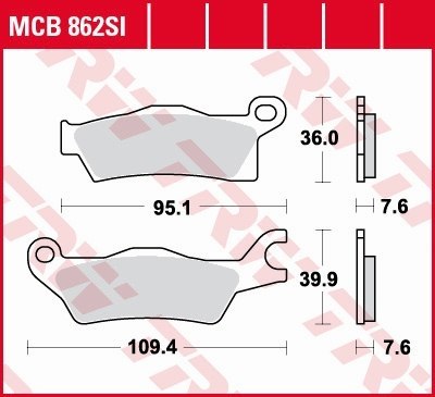 TRW LUCAS KLOCKI HAMULCOWE KH618 SPIEK METALICZNY SINTER OFFROAD CAN-AM OUTLANDER 800 / 1000 12-, RENEGADE 1000 12-, LEWY PRZÓD