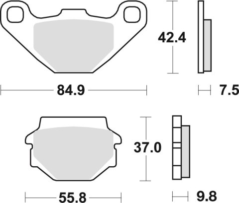 TRW LUCAS KLOCKI HAMULCOWE KH67 ORGANIC APRILIA PEGASO 650 91-00, KAWASAKI KLR 250 84-05, GPZ 500 88-04, KLE 500 91-07, KL / KLR