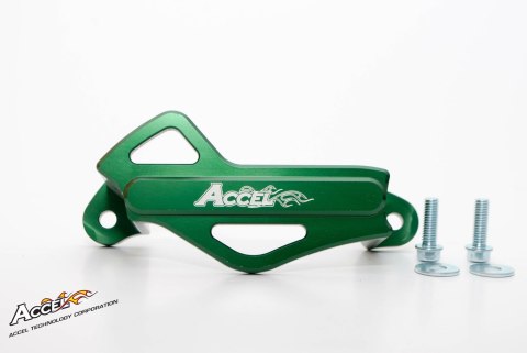 ACCEL OSŁONA ZACISKU HAMULCOWEGO (TYŁ) KAWASAKI KXF 250/450 '06-'16, ALUMINIOWA, KOLOR ZIELONY - PROMOCJA