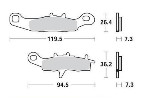 KYOTO WYPRZEDAŻ KLOCKI HAMULCOWE KH258 / KH349 KAWASAKI KX 80/85/100 '97-20, SUZUKI RM 85 '05-20 PRZÓD, KAWASAKI KFX 450R 08-14,