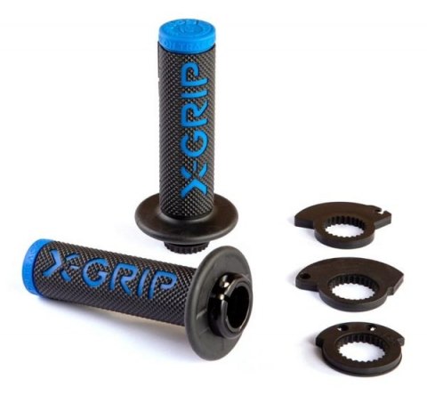 X-GRIP MANETKI BRAAAAP GRIPS LOCK-ON-GRIP BLUE KOLOR NIEBIESKI Z ADAPTERAMI ROLGAZU