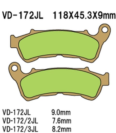 VESRAH KLOCKI HAMULCOWE KH388 SPIEK METALICZNY (ZŁOTE) (MADE IN JAPAN)