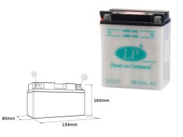 LANDPORT AKUMULATOR YB12AL-A2 (MB LB12AL-A2) 12V 12AH 135X81X161 (GB12ALA) OBSŁUGOWY - BEZ ELEKTROLITU (5)