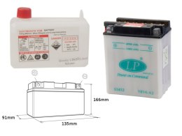 LANDPORT AKUMULATOR YB14-A2 (MD LB14-A2) 12V 14AH 135X91X167 OBSŁUGOWY - ELEKTROLIT OSOBNO (4) UE2019/1148