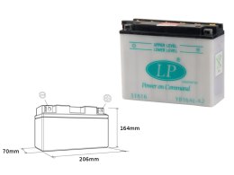 LANDPORT AKUMULATOR YB16AL-A2 (MB LB16AL-A2) 12V 16Ah 205x71x164 OBSŁUGOWY - BEZ ELEKTROLITU (5)