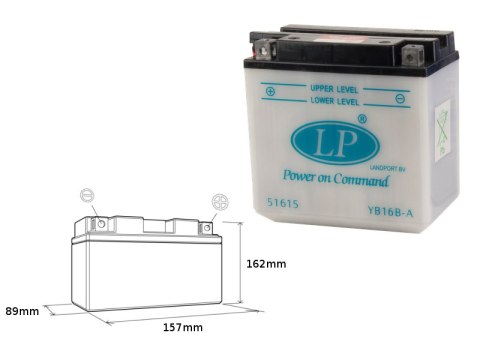 LANDPORT AKUMULATOR YB16B-A (MB LB16B-A) 12V 16AH (160X90X158) OBSŁUGOWY - BEZ ELEKTROLITU (5)