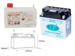 LANDPORT AKUMULATOR YB16CLB (MD LB16CL-B) 12V 19AH 175X100X175 OBSŁUGOWY - ELEKTROLIT OSOBNO (2) UE2019/1148