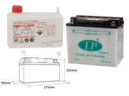 LANDPORT AKUMULATOR YB16L-B (MD LB16L-B) 12V 19AH 175X100X155 OBSŁUGOWY - ELEKTROLIT OSOBNO (2) UE2019/1148