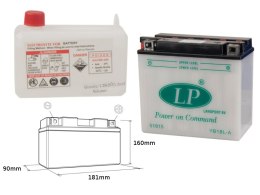 LANDPORT AKUMULATOR YB18L-A (MD LB18L-A) 12V 18AH 182X92X164 MOTO GUZZI, GTR 1000, Z 1000/1100 182X92X164 OBSŁUGOWY - ELEKTROLIT