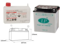 LANDPORT AKUMULATOR YB30L-B (MD LB30L-B) 12V 30AH 168X132X176 HARLEY DAVIDSON, POLARIS 600/700 OBSŁUGOWY - ELEKTROLIT OSOBNO (4)