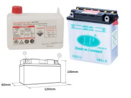 LANDPORT AKUMULATOR YB5L-B (MD LB5L-B) 12V 5AH 121X61X131 (12N5-3B) OBSŁUGOWY - ELEKTROLIT OSOBNO (4) UE2019/1148